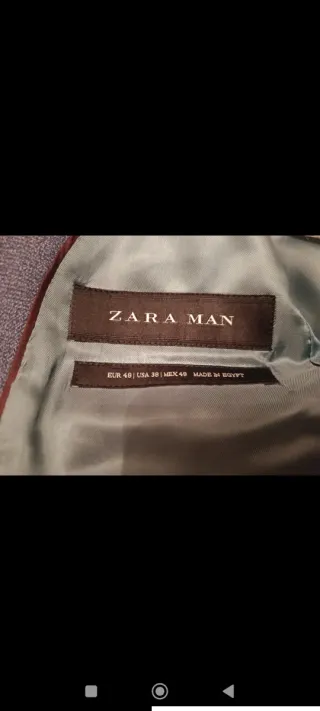 Americana Hombre Zara Talla M Gris