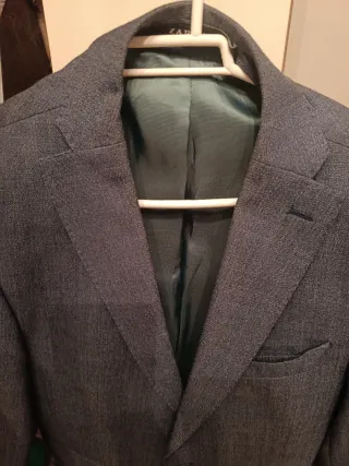 Americana Hombre Zara Talla M Gris