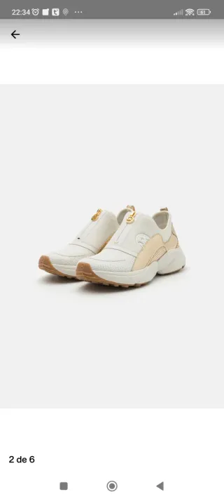 Zapatillas Michael Kors Sami Zip Trainer Doradas