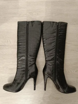 Botas altas efecto piel cocodrilo