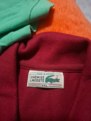 4 polos Lacoste Talla XXL Verde , Rojo azul marino