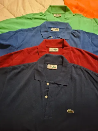 4 polos Lacoste Talla XXL Verde , Rojo azul marino