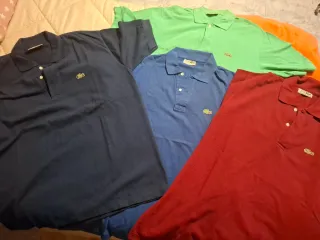 4 polos Lacoste Talla XXL Verde , Rojo azul marino