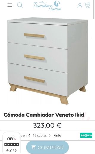 Cómoda cambiador madera IKiD NUEVA