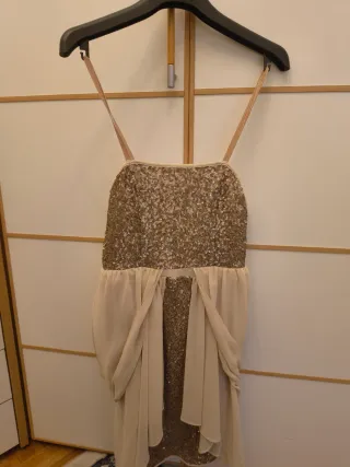 Abito da cerimonia beige e oro