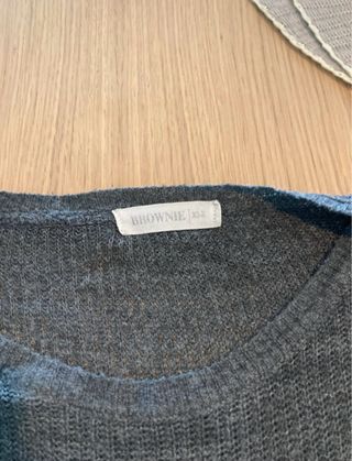 Jersey gris de punto con rayas