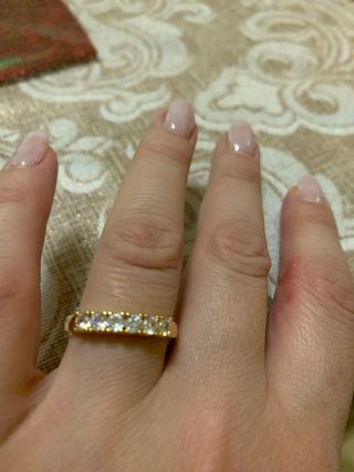 Anello oro 18k misura 19 con zirconi