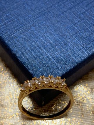 Anello oro 18k misura 19 con zirconi