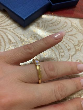 Anello oro 18k misura 19 con zirconi