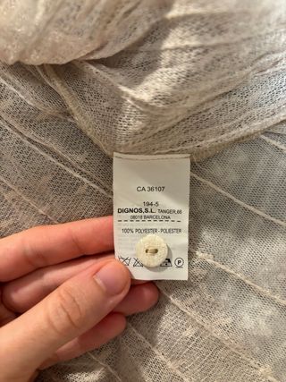 Blusa Dikton's beige transparente con brillos