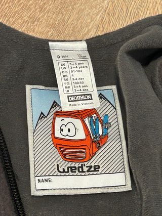 Peto de nieve Wed'ze niño/a 3/4 años