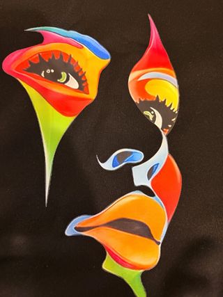 Vestido Sudadera Negro Multicolor.