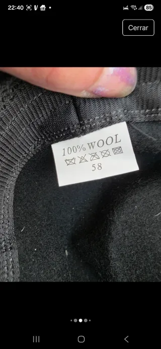 Sombrero unisex negro con banda marrón