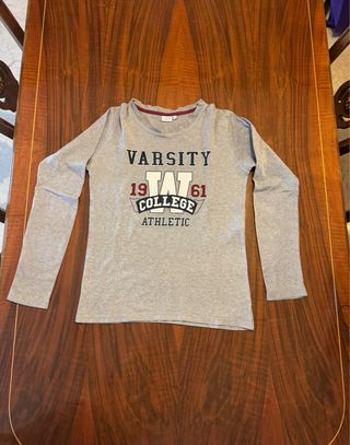 Camiseta talla S gris de manga larga