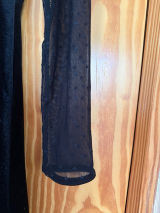 Vestido fiesta terciopelo y encaje negro M