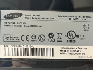Monitor Samsung Syncmaster XL2370 23