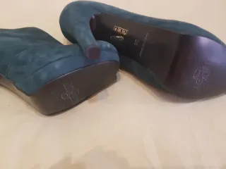 Botines ante verde azulado mujer