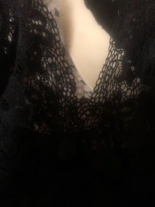 Sottoveste pizzo nera vintage corta