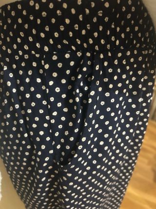 Pantalón fluido topos negro y blanco