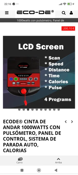 Cinta de andar Ecode Cardio Control