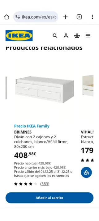 Cama blanca extensible IKEA con cajones