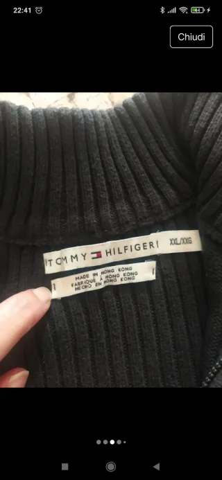 Maglione Tommy Hilfiger donna mezza zip nero Y2K