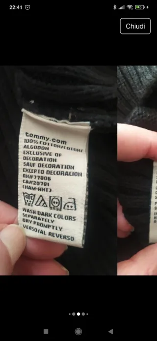 Maglione Tommy Hilfiger donna mezza zip nero Y2K