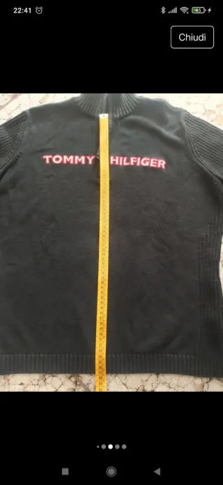 Maglione Tommy Hilfiger donna mezza zip nero Y2K
