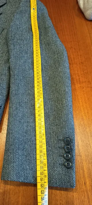 Giacca uomo grigia spigato con bottoni vintage