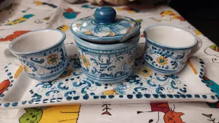 Set tazzine caffè e vassoio ceramica Caltagirone