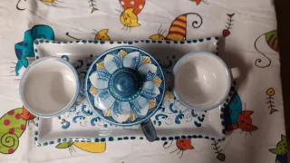 Set tazzine caffè e vassoio ceramica Caltagirone