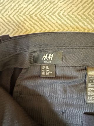 Traje H&M Azul Marino Slim Fit talla 48