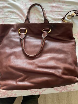 Bolso Prada Piel Marrón Asa y Bandolera