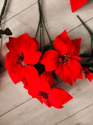 Fiori finti Stella di Natale rossi