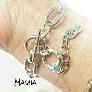 Pulsera eslabones plateada