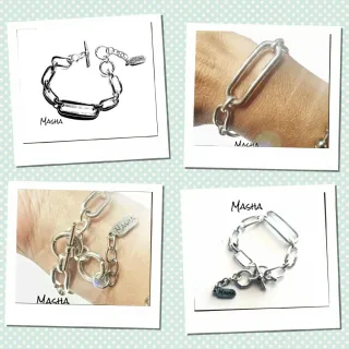 Pulsera eslabones plateada
