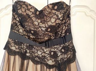 Vestido de fiesta largo encaje y tul