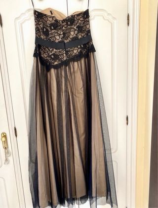Vestido de fiesta largo encaje y tul
