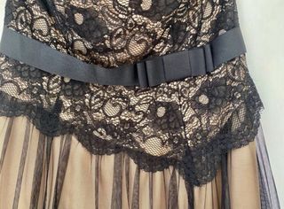 Vestido de fiesta largo encaje y tul