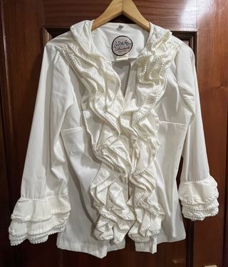 Blusa Almatrichi Volantes Blanca