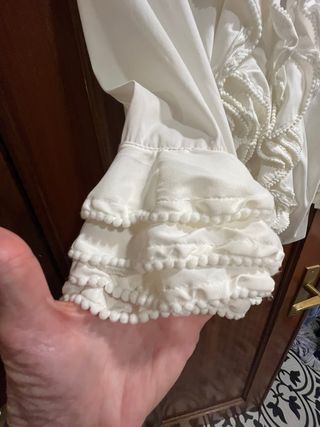Blusa Almatrichi Volantes Blanca