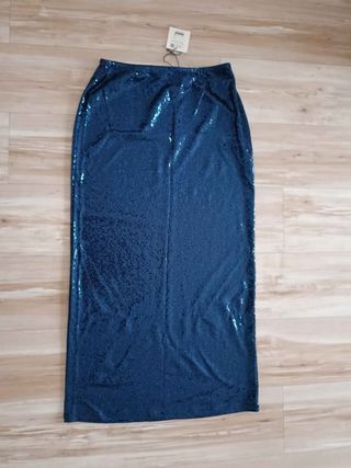 Falda nueva lentejuelas azul