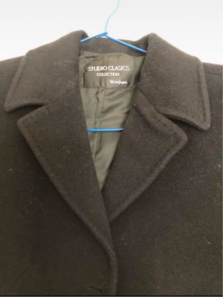 Abrigo largo paño negro