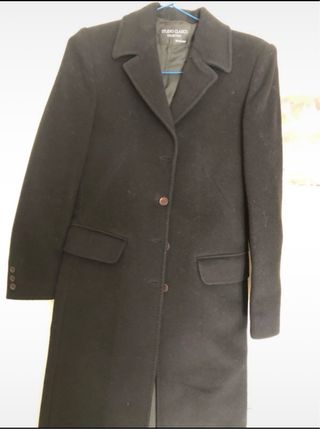 Abrigo largo paño negro