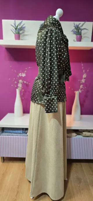 Blusa verde lunares coquette lazo talla única