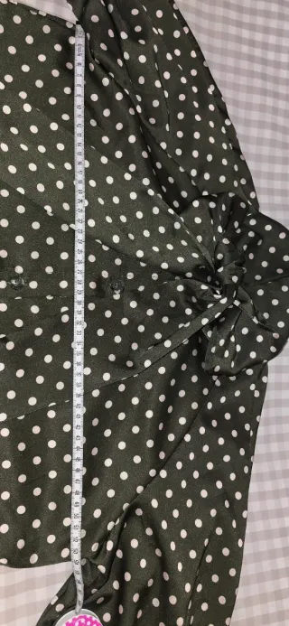 Blusa verde lunares coquette lazo talla única