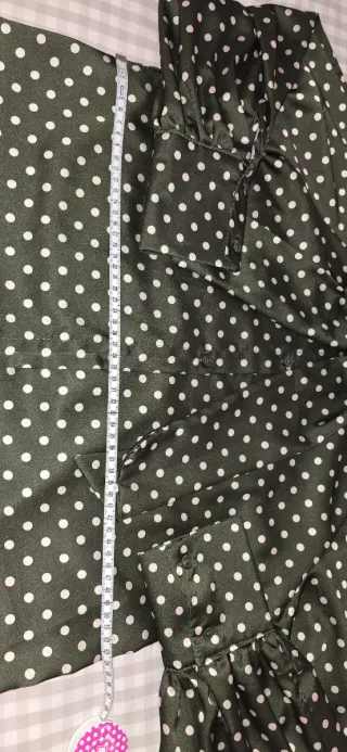 Blusa verde lunares coquette lazo talla única