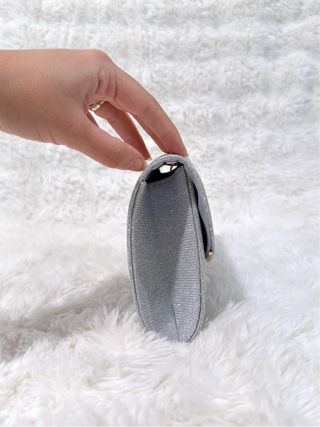 Bolso fiesta plateado brillante