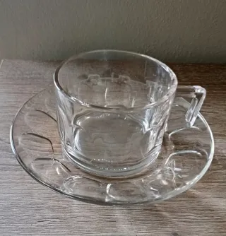 Conjunto 6 chávenas chá com pires Crisalex