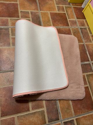 Alfombra beige/rosa suave